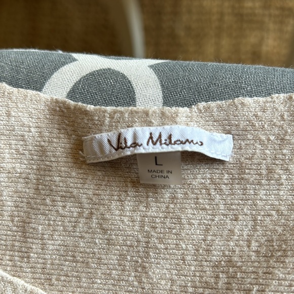 Vila Milano Neutral Tan Boat Neck Rib Knit Dolman Sleeve Sweater szL - Picture 6 of 10